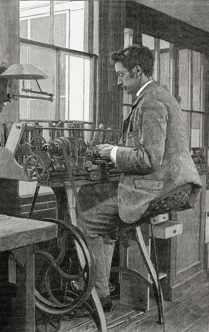 Ein moderner Drechsler bei der Arbeit, aus 