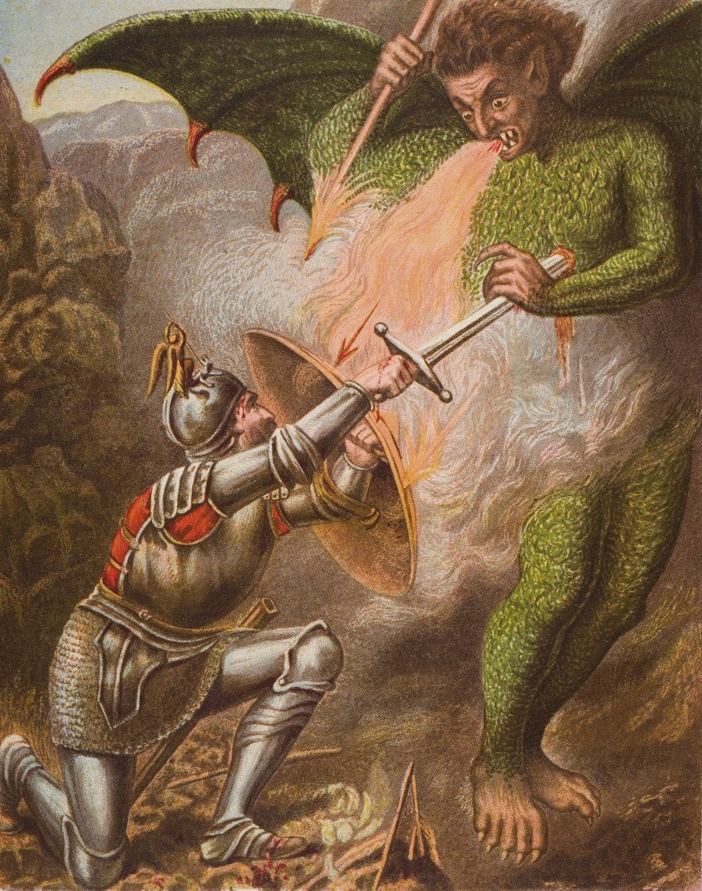 Christians Konflikt mit Apollyon, Illustration aus 