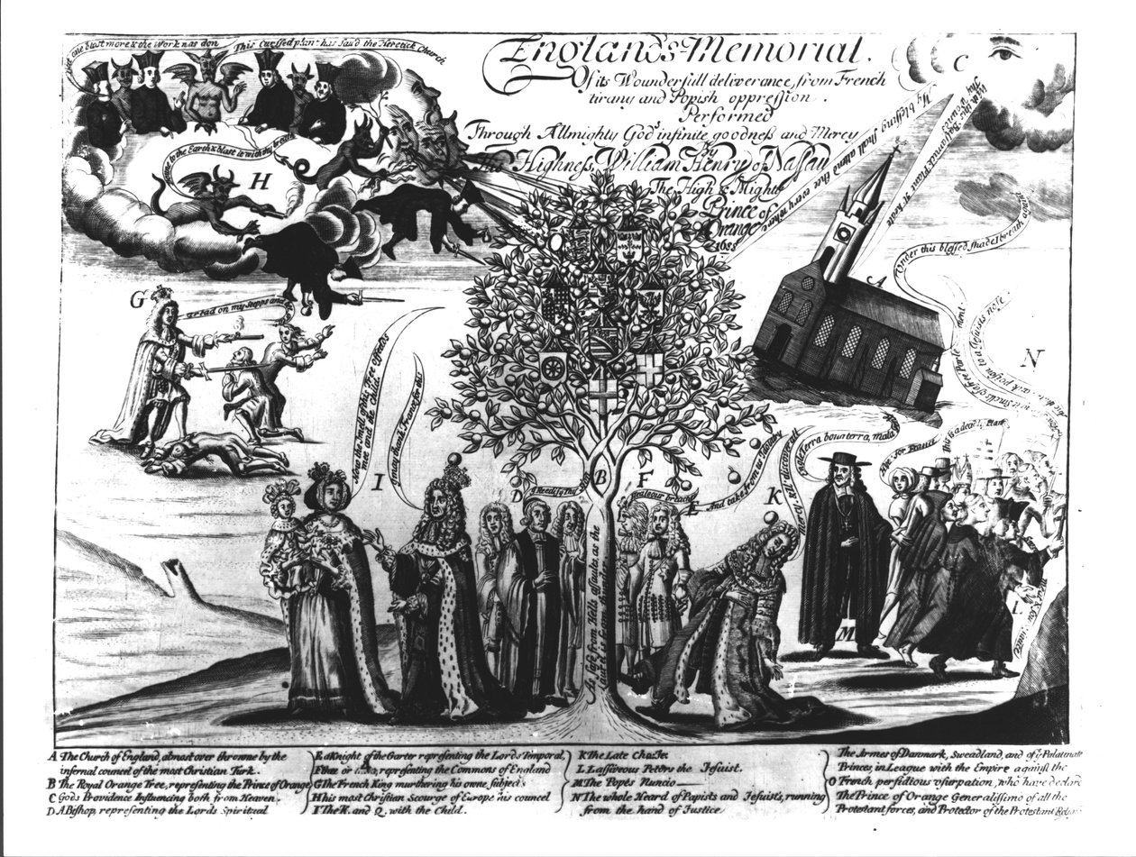 Englands Denkmal, Wilhelm von Oranien (1650-1702) rettet England und Europa vor verschiedenen Schrecken von English School