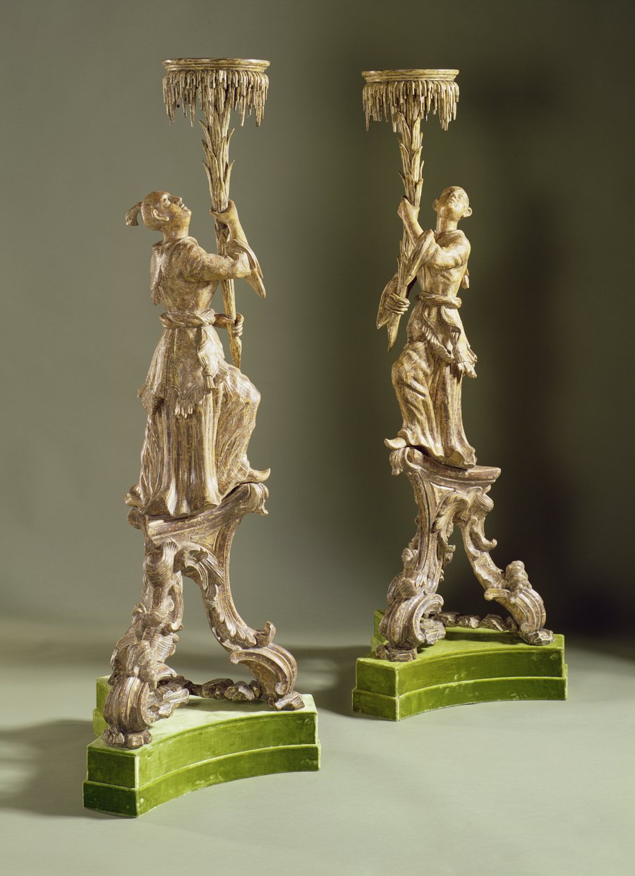 George II Chinoiserie Fackelhalter, ca. 1750 von English School