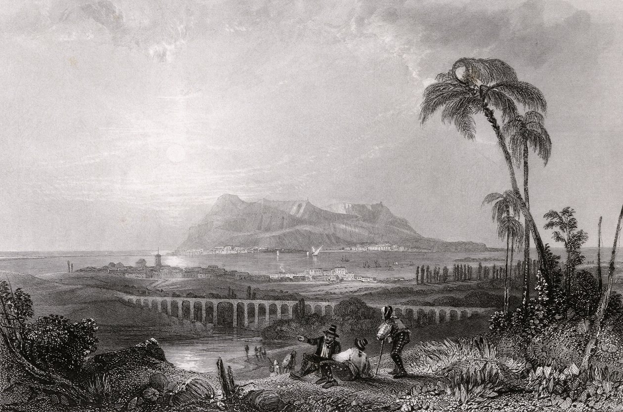 Gibraltar von Algeciras aus gesehen von English School