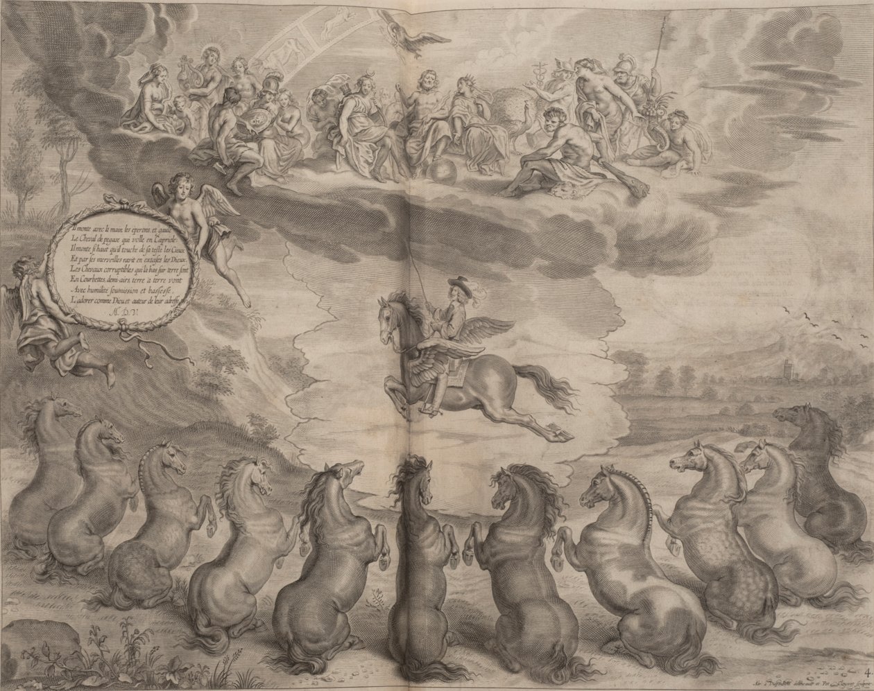 Illustration aus A General System of Horsemanship, von William Cavendish, 1658 von English School