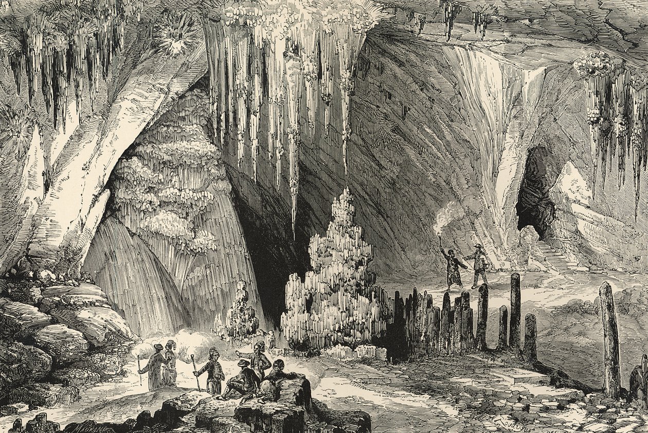 Innenraum der Grotte von Antiparos von English School