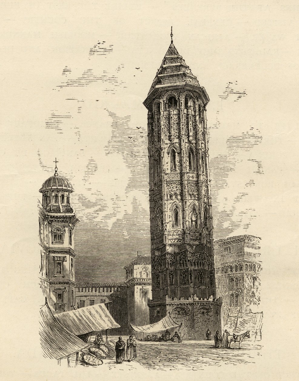 Schiefer Turm von Saragossa, Illustration aus 