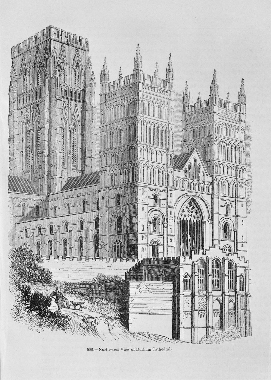 Nordwestansicht der Kathedrale von Durham von English School