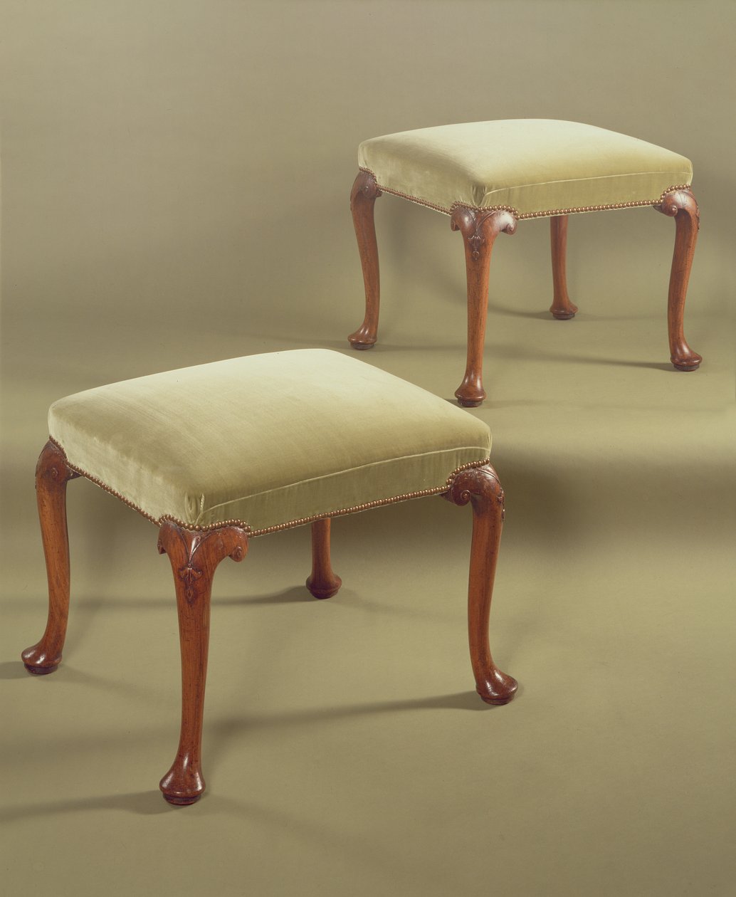 Paar Hocker, gepolstert, ca. 1710 von English School