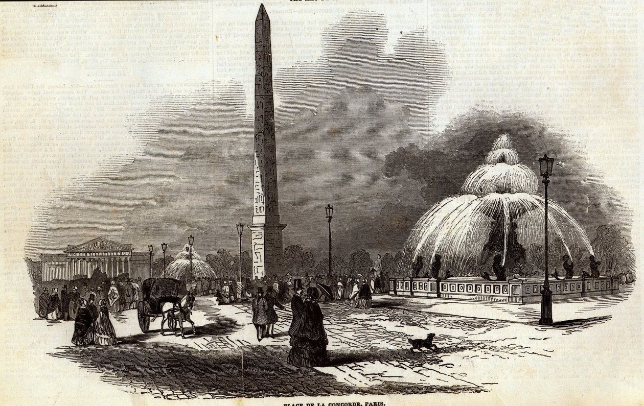 Place de la Concorde, Paris, aus The Illustrated London News, 2. August 1845 von English School