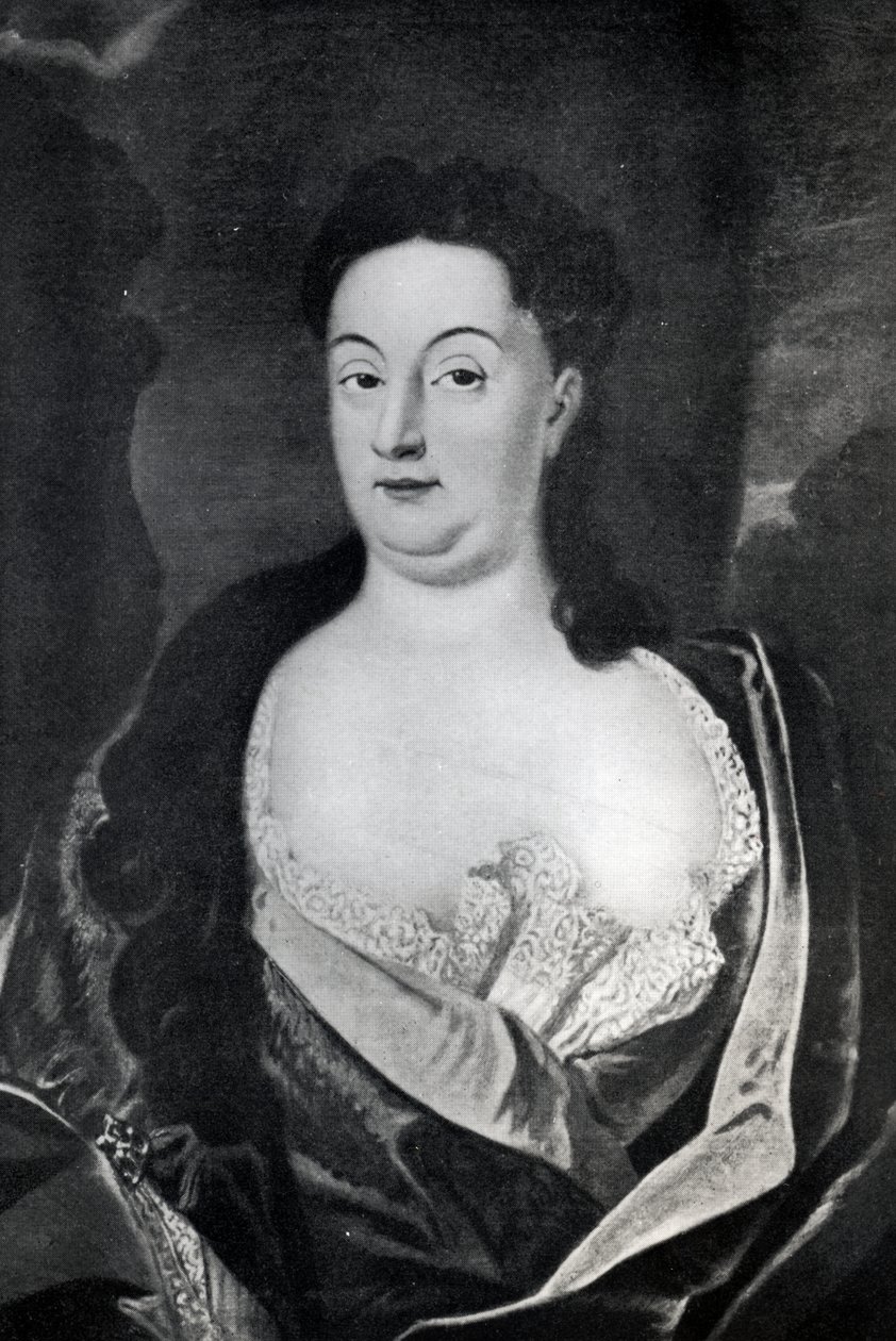 Porträt der Gräfin Ehrengard Melusina von der Schulenburg, Herzogin von Kendal (1667-1743) von English School