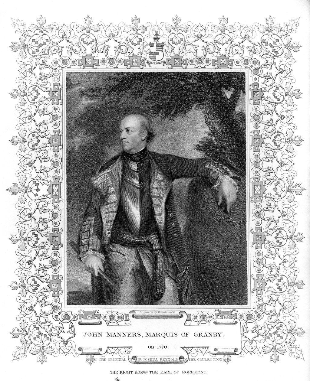Porträt von John Manners, Marquis von Granby von English School