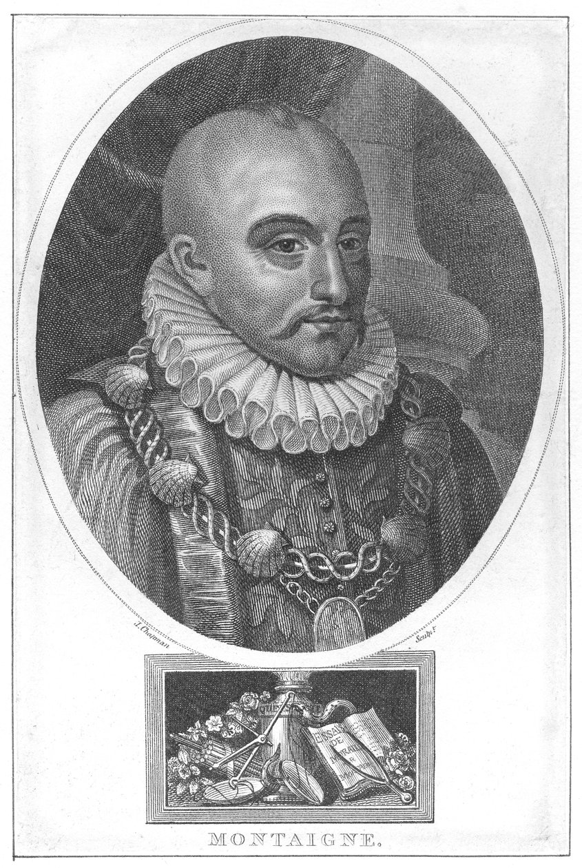 Porträt von Michel de Montaigne von English School