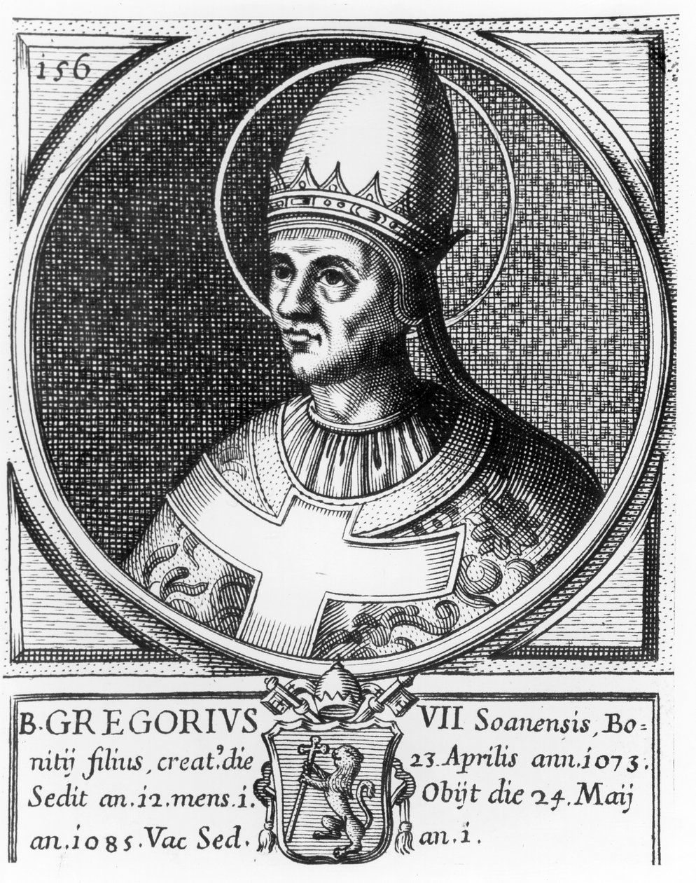 Porträt von Papst Gregor VII. (geb.1020) von English School