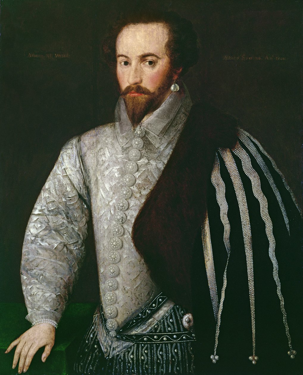 Porträt von Sir Walter Raleigh (1554-1618) 1588 von English School