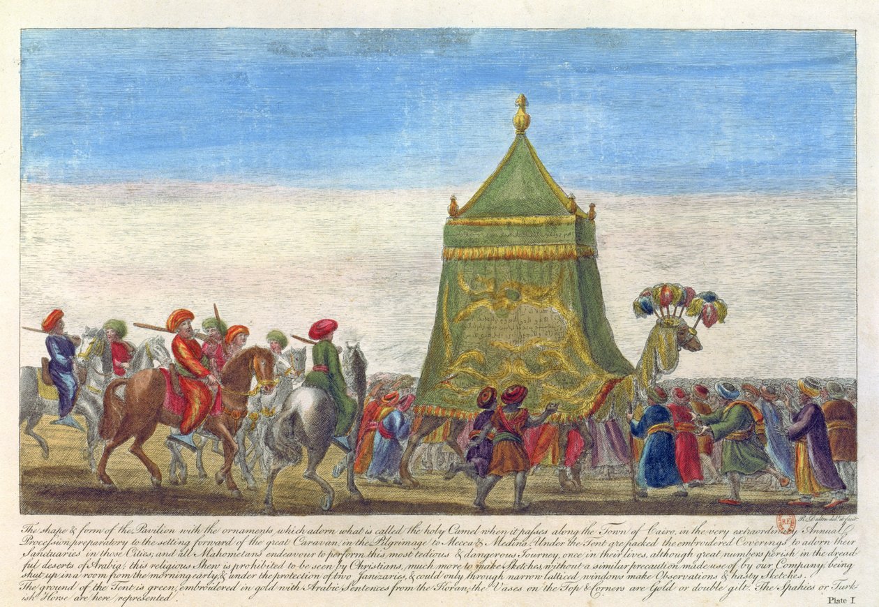 Religiöse Parade zur Feier der jährlichen Abreise nach Mekka, aus Antiquities and Views in Greece and Egypt von Richard Dalton, 1701 von English School