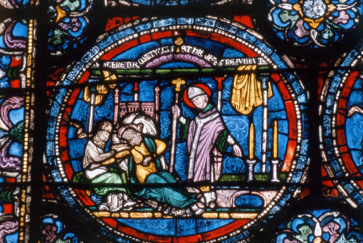 Szene aus dem Leben von St. Thomas a Becket, Fenster der Trinity Chapel, ca. 1220 von English School