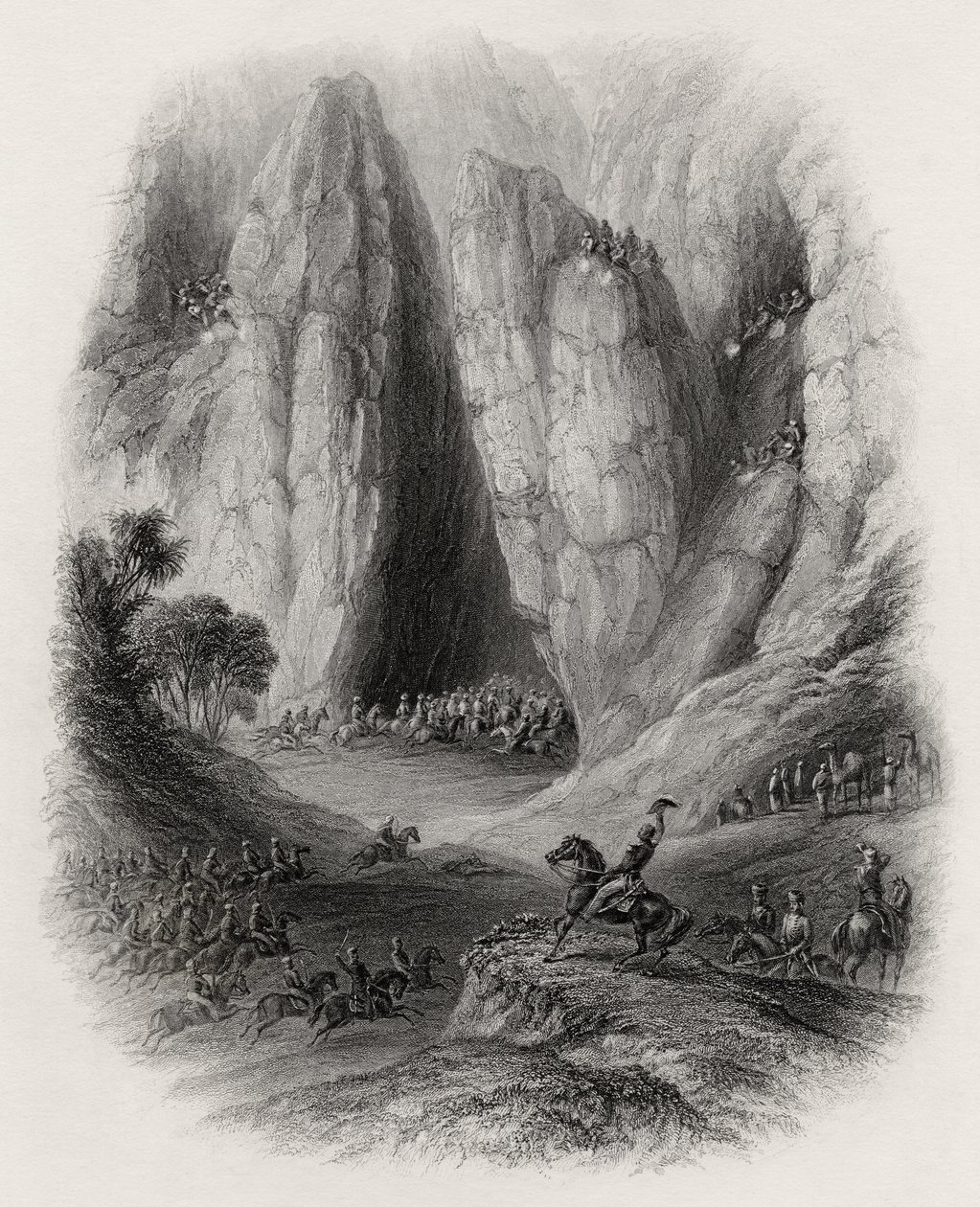 Sir Charles Napier verfolgt die Räuberstämme in Indien von English School