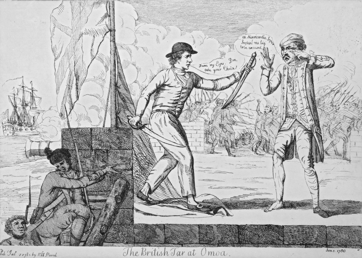 Der britische Seemann in Omoa, 1780 von English School