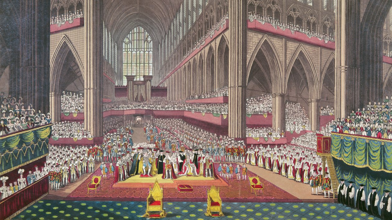 Die Krönung von König Wilhelm IV. und Königin Adelaide, 1831 von English School
