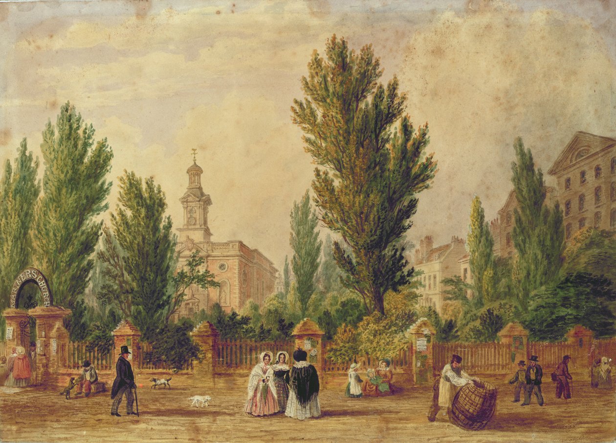 Die Dänische Kirche in Wellclose Square, London von English School