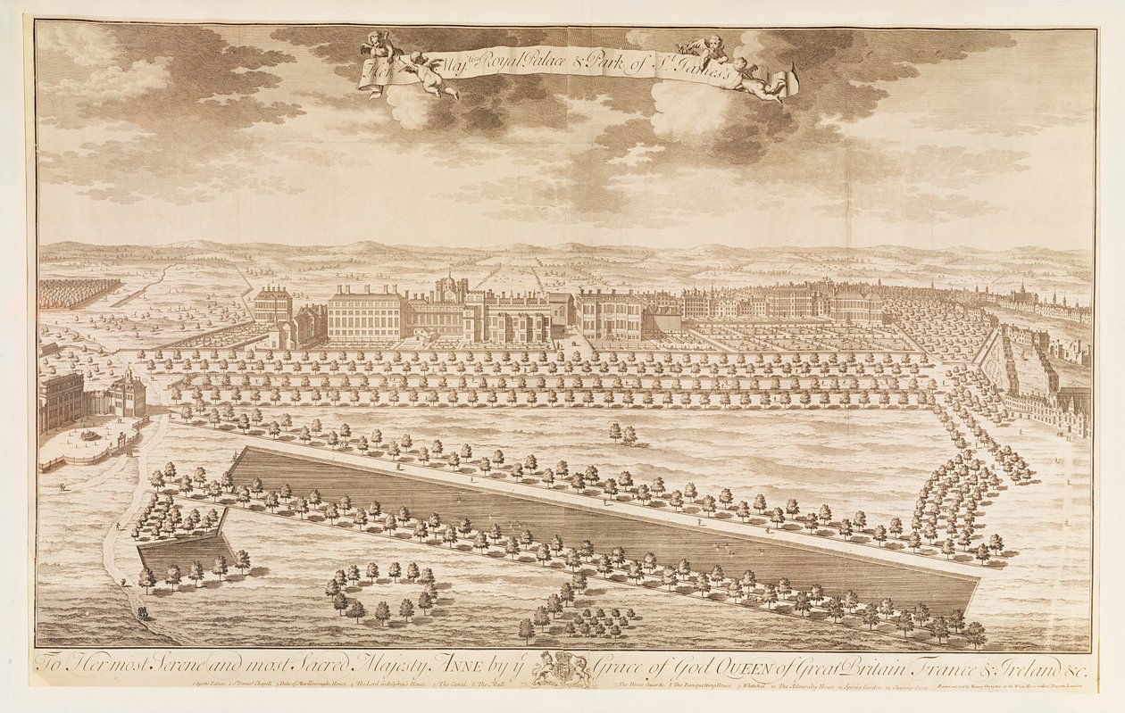 Ansicht des Königspalastes und Parks von St. James