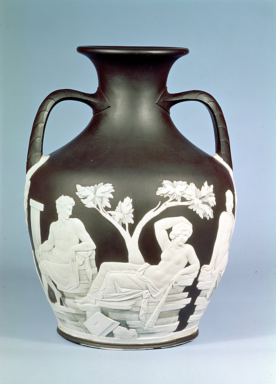 Wedgwood Steinzeugkopie der Portland Vase, 1790 von English School