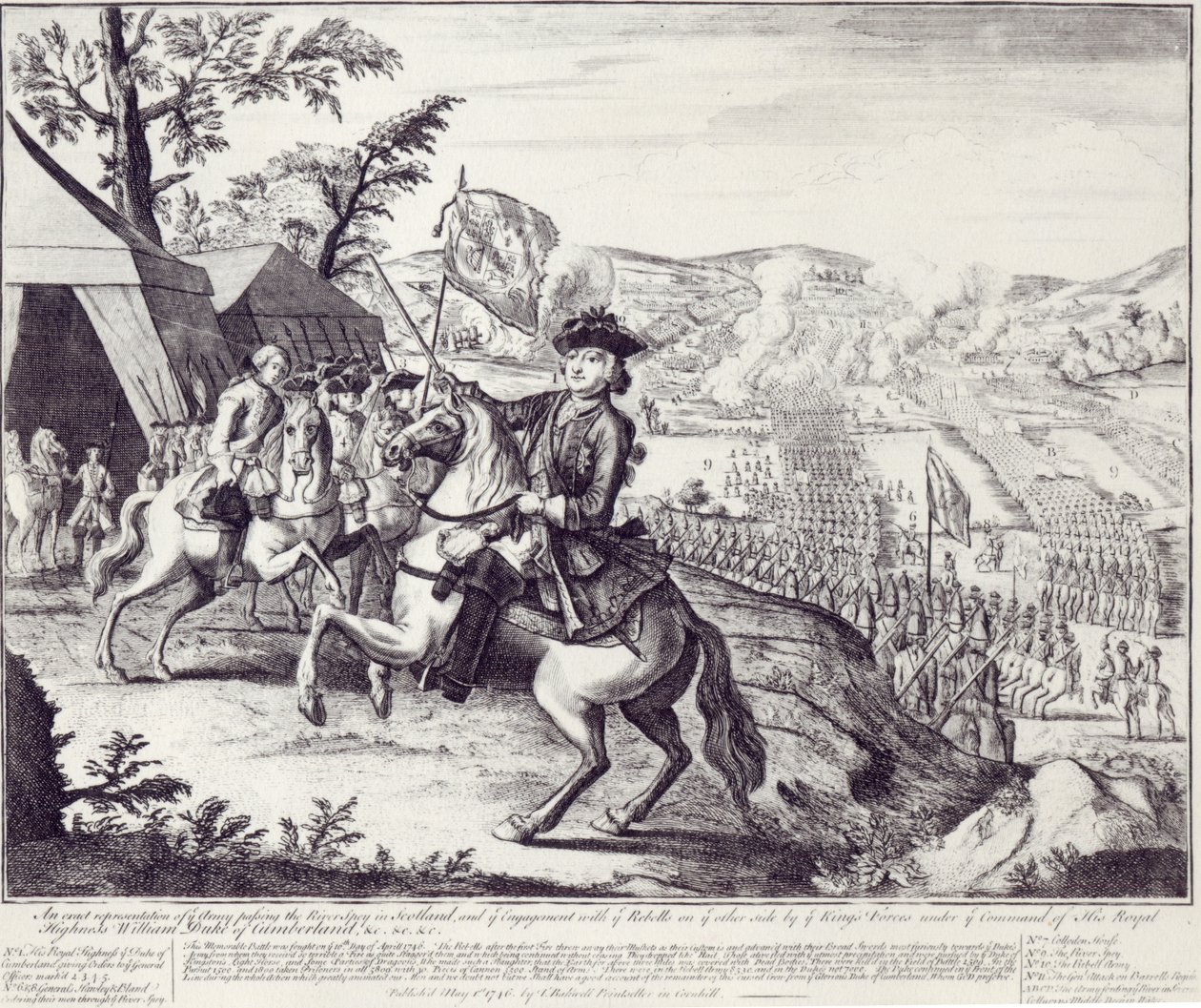 William Herzog von Cumberland und die Rebellenkräfte, 1. Mai 1746 von English School
