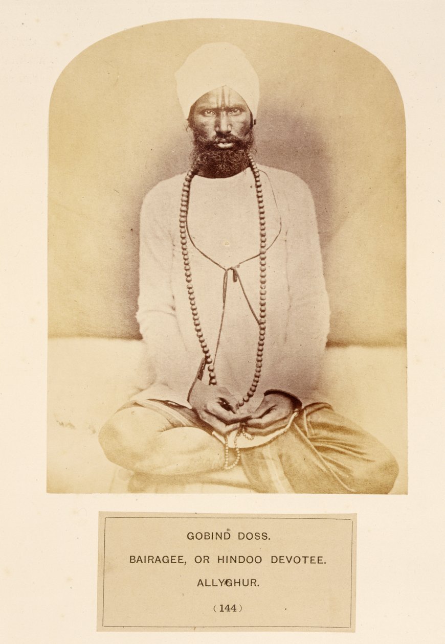 Govind Doss, Bairagee oder Hindoo-Devotee, Allyghur, aus The People of India, von J. Forbes Watson, veröffentlicht 1868 von English Photographer
