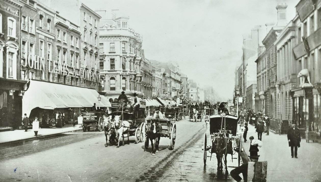 John Lewis, Oxford Street, Westminster LB: Blick nach Osten bei Oxford Circus, 1890 von English Photographer