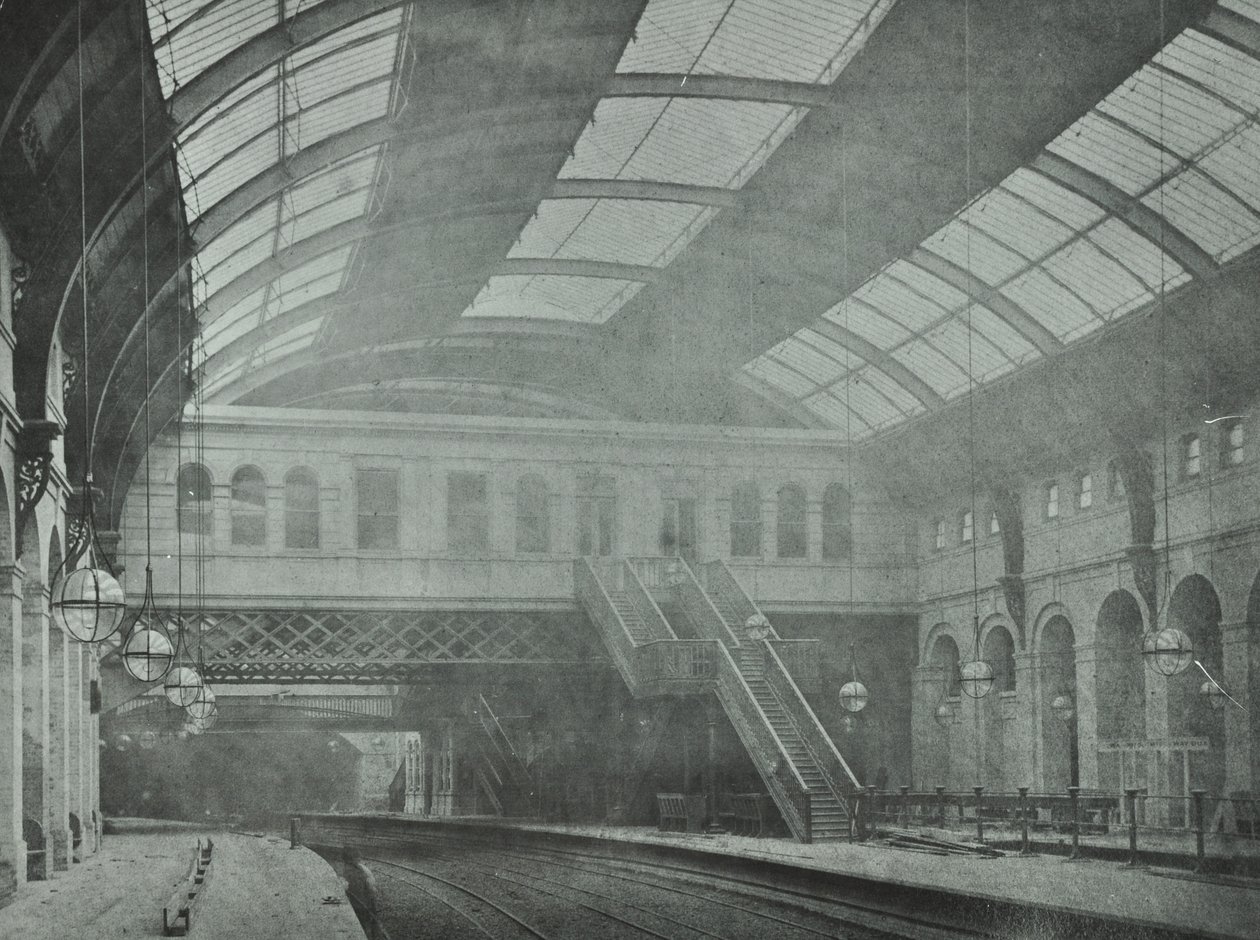 Kings Cross Station: Blick auf die Bahnsteige, 1862 von English Photographer
