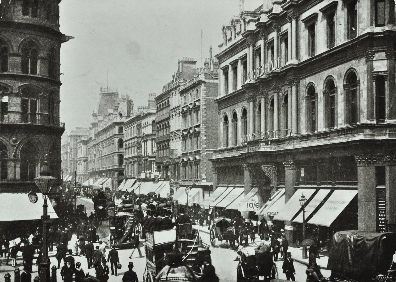 Poultry, Blick nach Westen zu Cheapside, City of London, 1890 von English Photographer