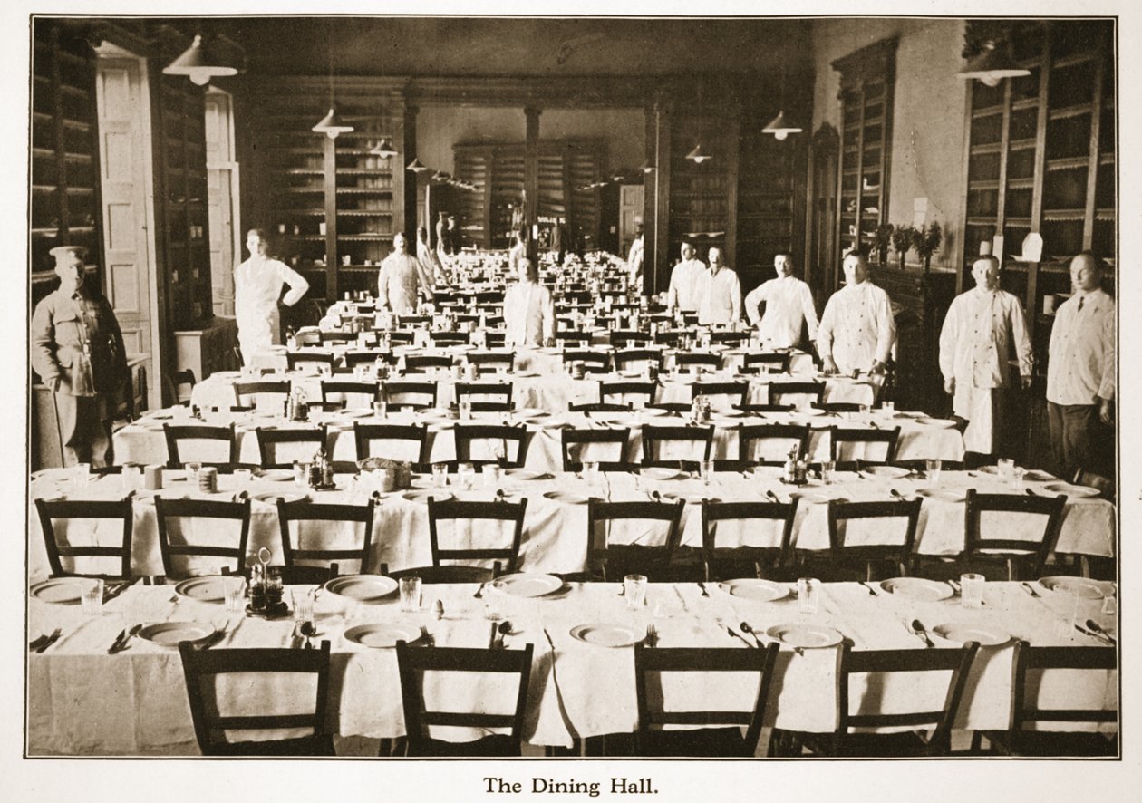 Der Speisesaal, Donington Hall, Illustration aus Deutsche Gefangene in Großbritannien (Fotogravur) von English Photographer