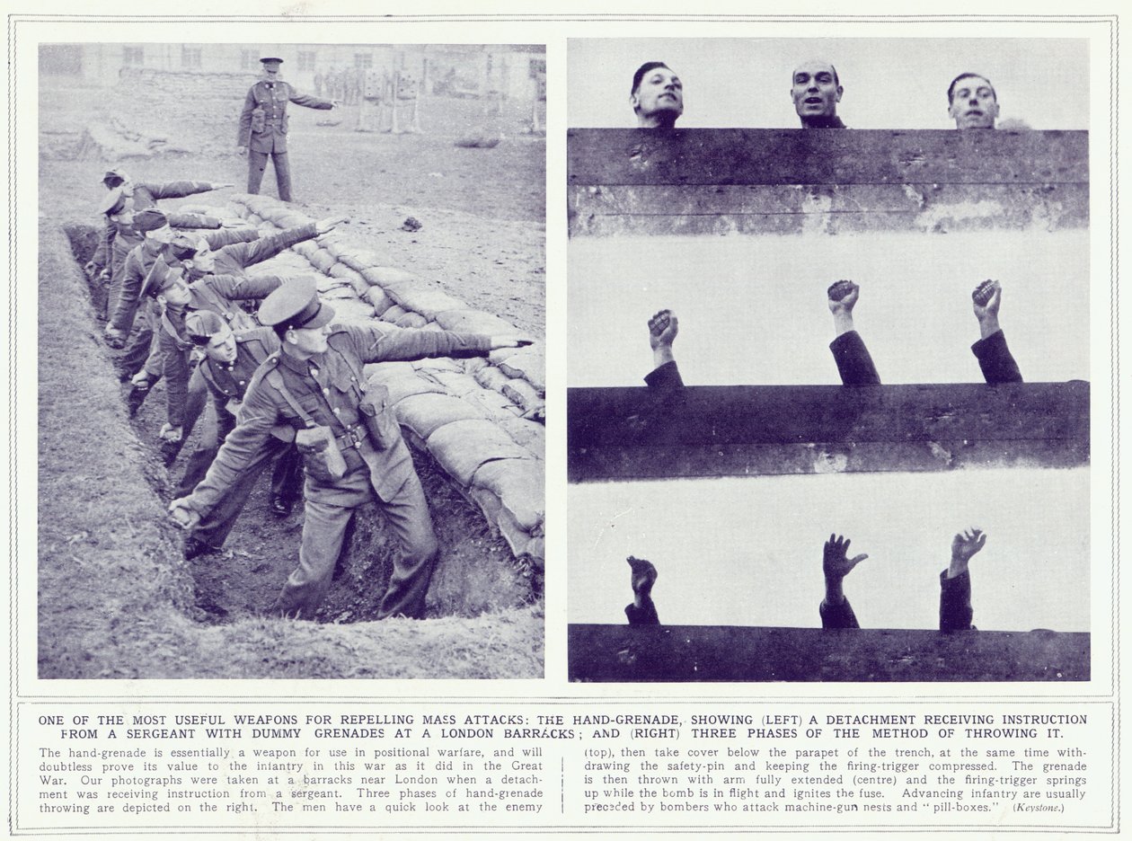 Die Handgranate, aus The Illustrated War News, veröffentlicht am 22. November 1939 von English Photographer