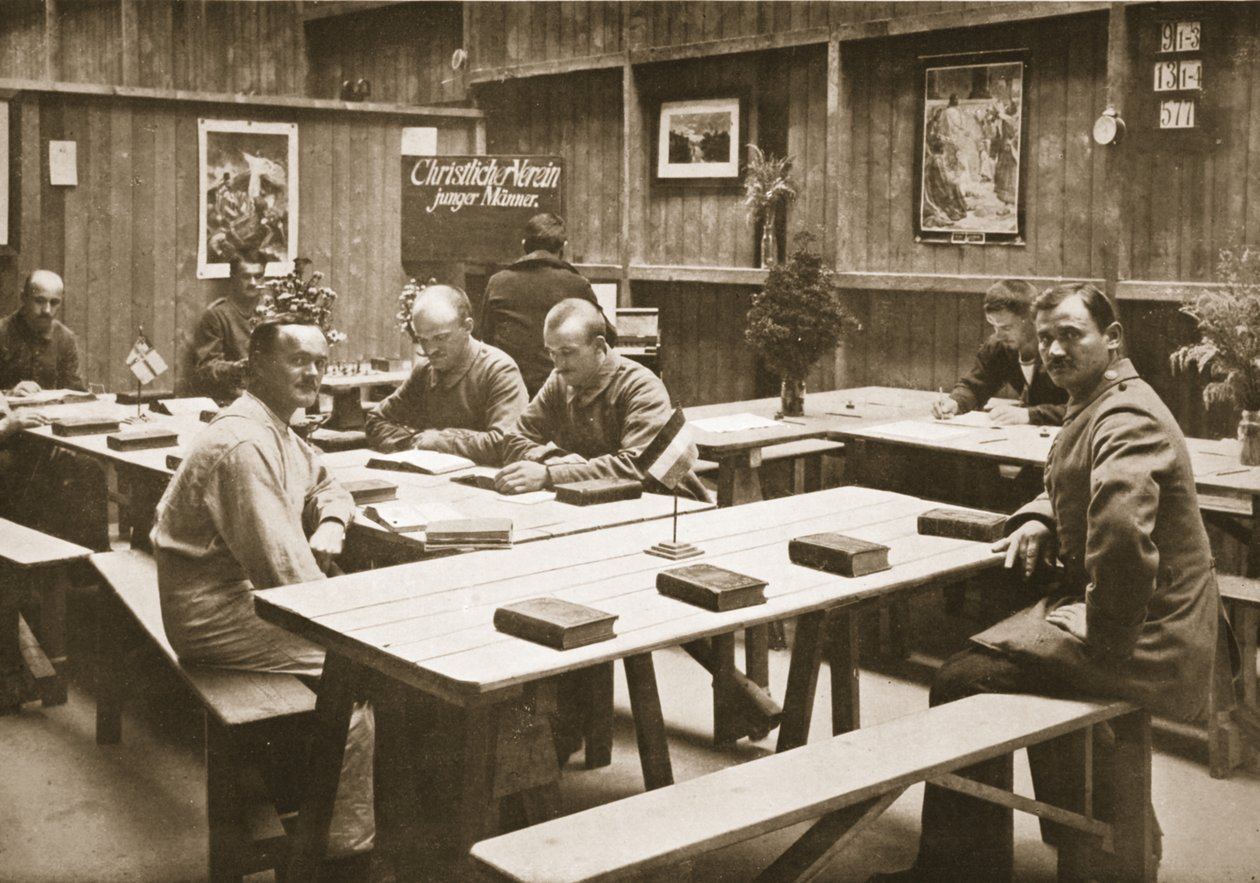 Der Lesesaal, Handforth, Illustration aus Deutsche Gefangene in Großbritannien von English Photographer