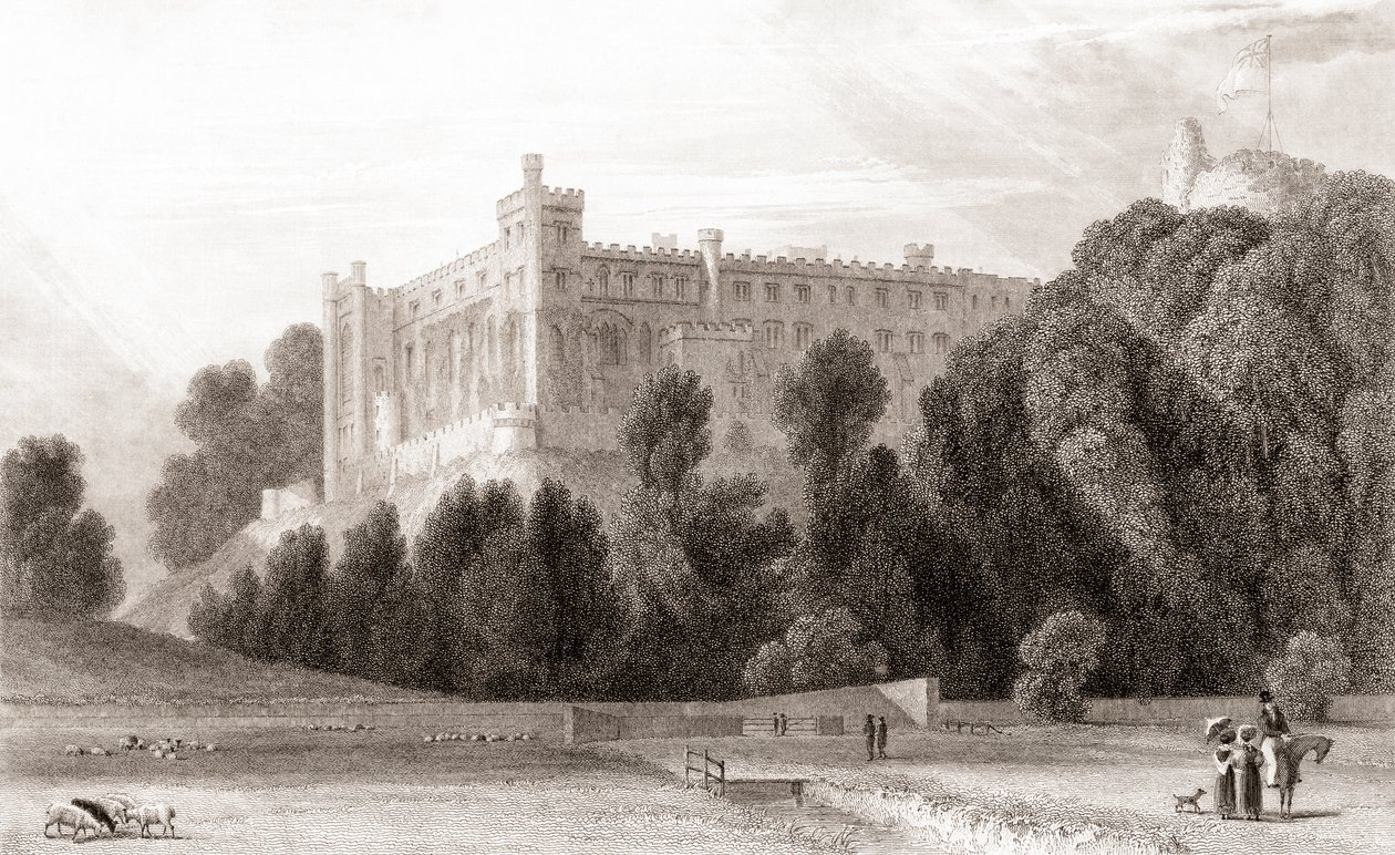 Ansicht von Arundel Castle im 19. Jahrhundert, Arundel, West Sussex, England. Aus Churton