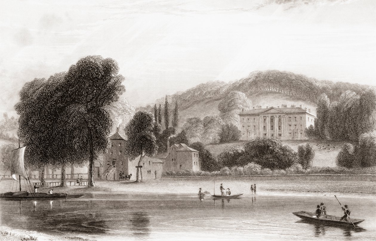 Ansicht des Beaumont Lodge, Old Windsor, Berkshire, England im 19. Jahrhundert. 1854 an die Gesellschaft Jesu verkauft und in Beaumont College, eine Jesuitenschule, umbenannt. Aus Churton