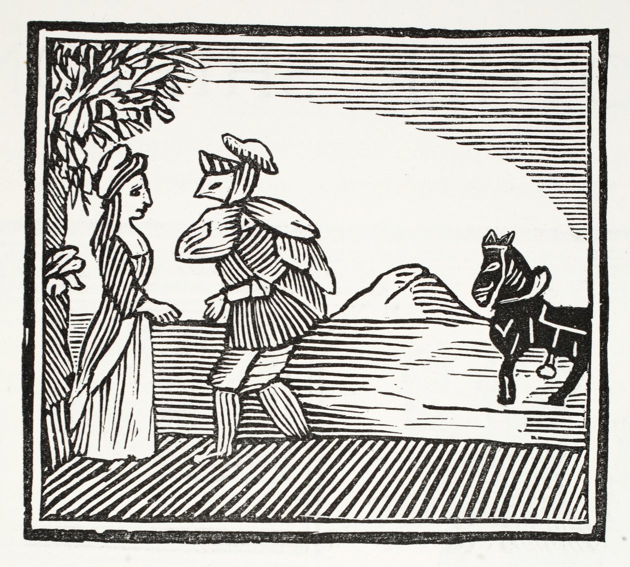 Ein Gentleman geht zu Mutter Bunch zur Beratung, Illustration aus Chap-books of the Eighteenth Century von John Ashton, veröffentlicht 1882 von English School