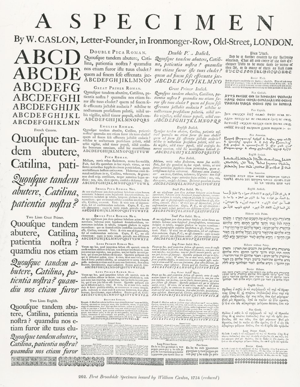 Ein Exemplar von W. Caslon von English School
