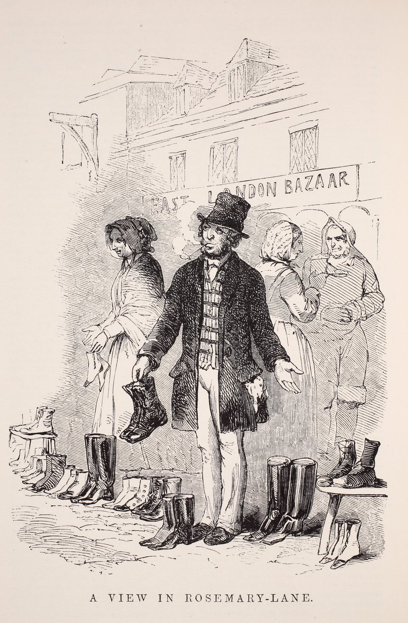 Ein Blick in Rosemary-Lane, Illustration aus London Labour and London Poor von Henry Mayhew, veröffentlicht 1862 von English School