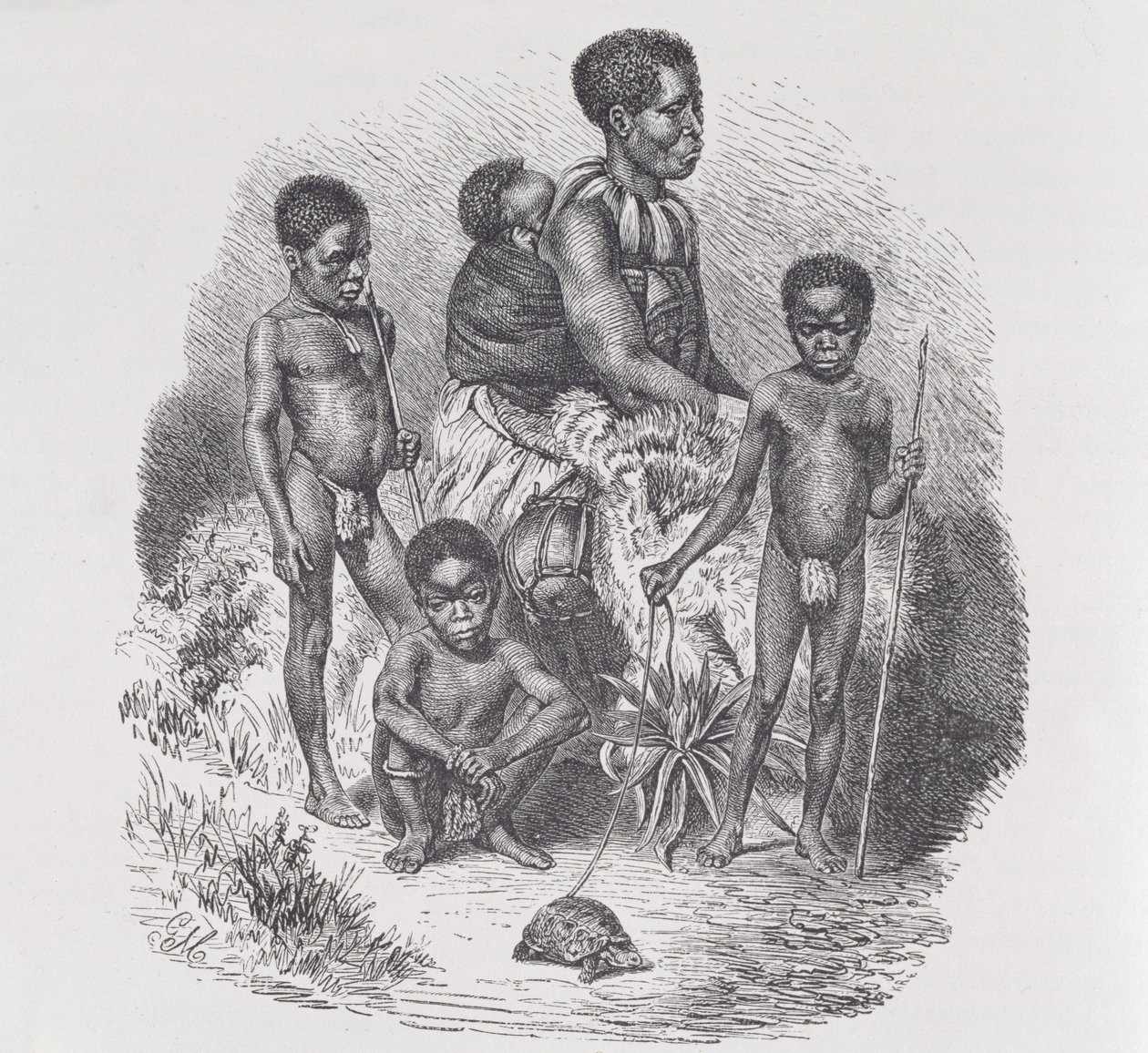 Eine Zulu-Familie, aus 