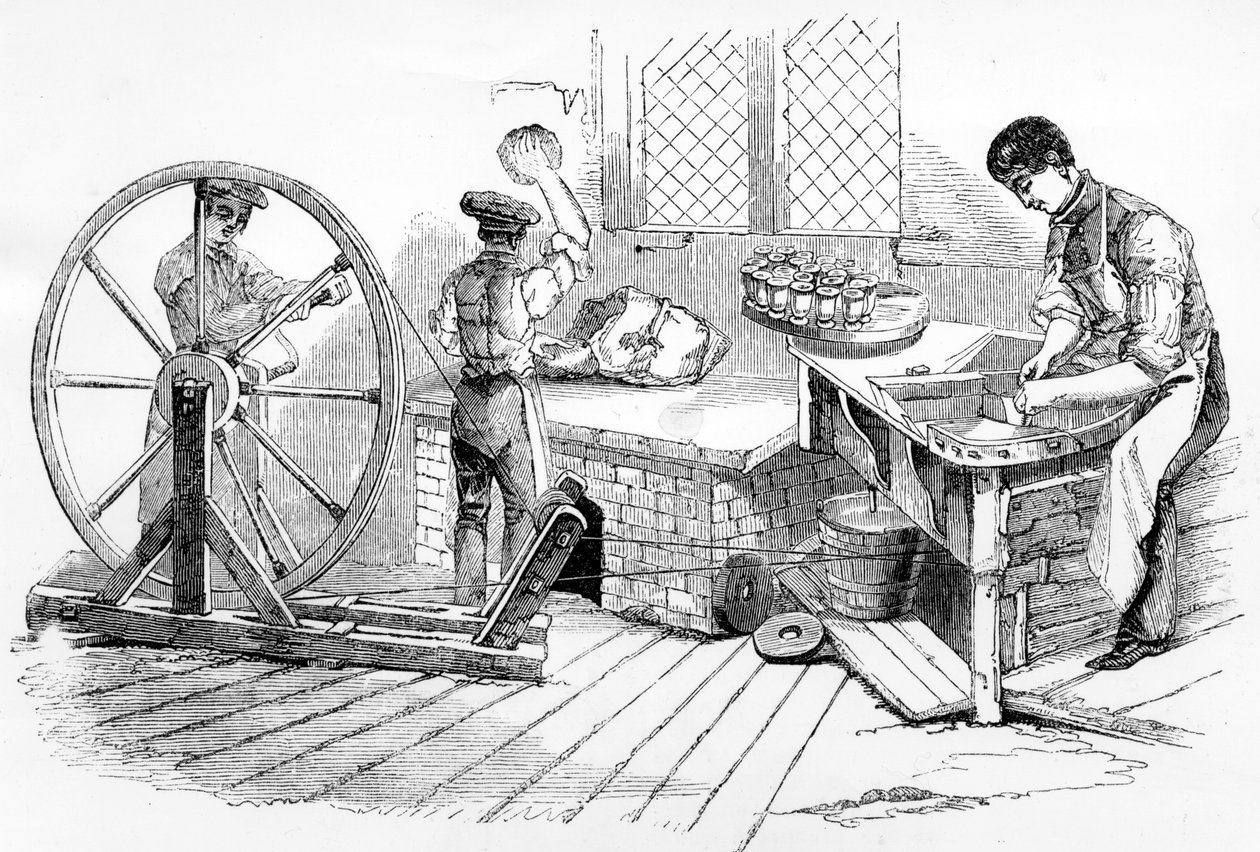 Ein Tag in den Royal Porcelain Works, Worcester, 1843 von English School