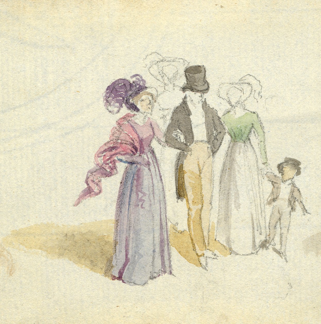 Eine Familie beim Spaziergang, ca. 1825 von English School