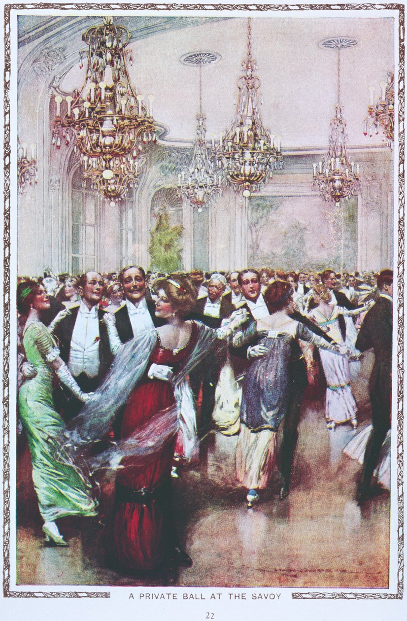 Privatball im Savoy Hotel, London, frühes zwanzigstes Jahrhundert von English School