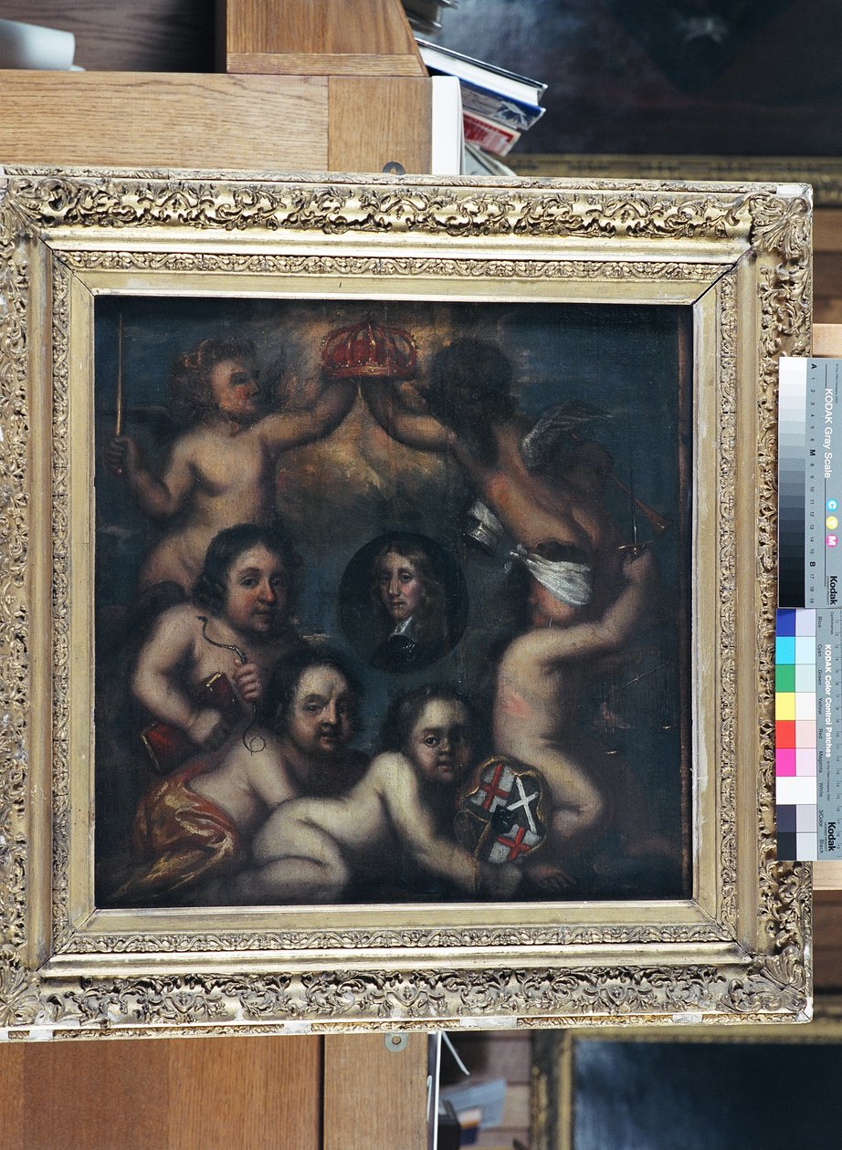 Eine Satire auf Richard Cromwell, dem die Krone angeboten wird, ca. 1659 von English School