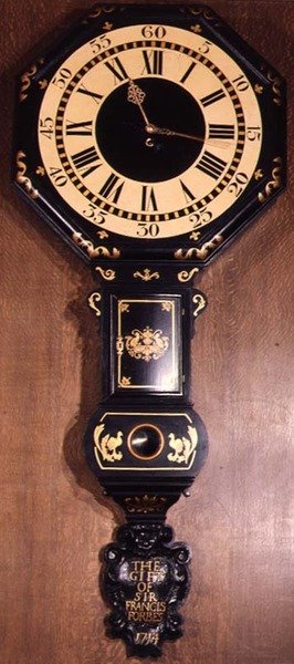 Act of Parliament Uhr mit der Inschrift The Gift of Sir Francis Forbes, 1714 von English School