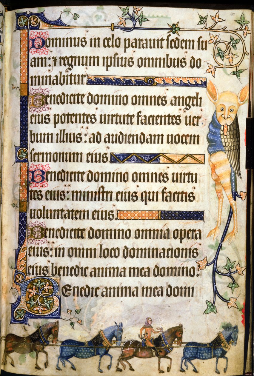 Text Pferde zeichnen Kutsche gezeigt auf f.181v, aus dem 