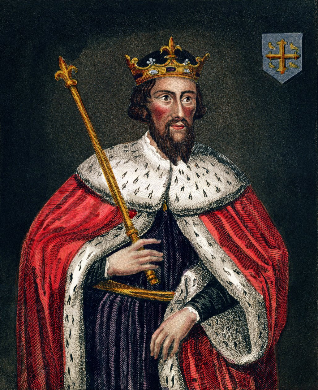 Alfred der Große (849-99), nach einem Gemälde in der Bodleian Gallery von English School