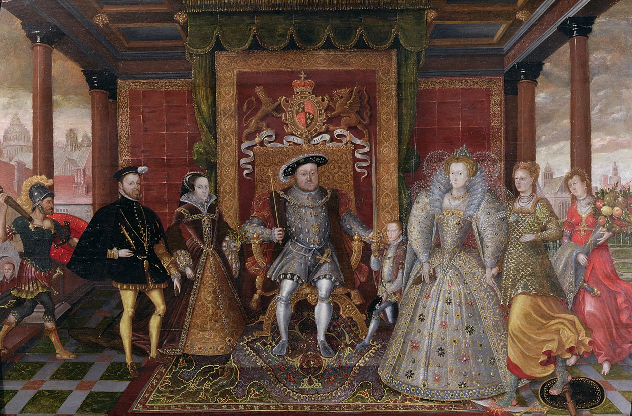 Eine Allegorie der Tudor-Nachfolge: Die Familie von Heinrich VIII., um 1589-95 von English School
