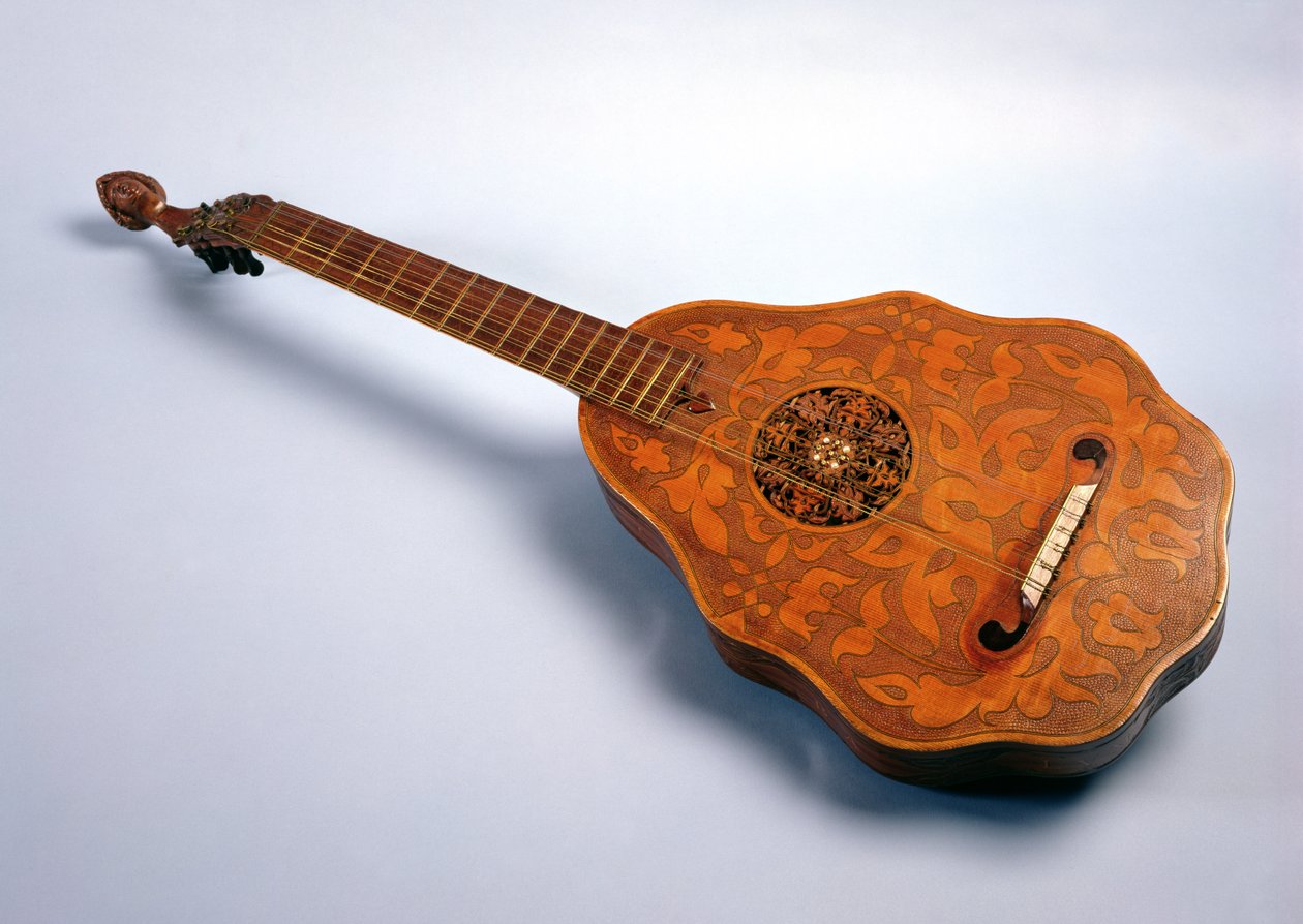 Ein Orpharion, angeblich für Elisabeth I. von John Rose im Jahr 1580 gefertigt von English School