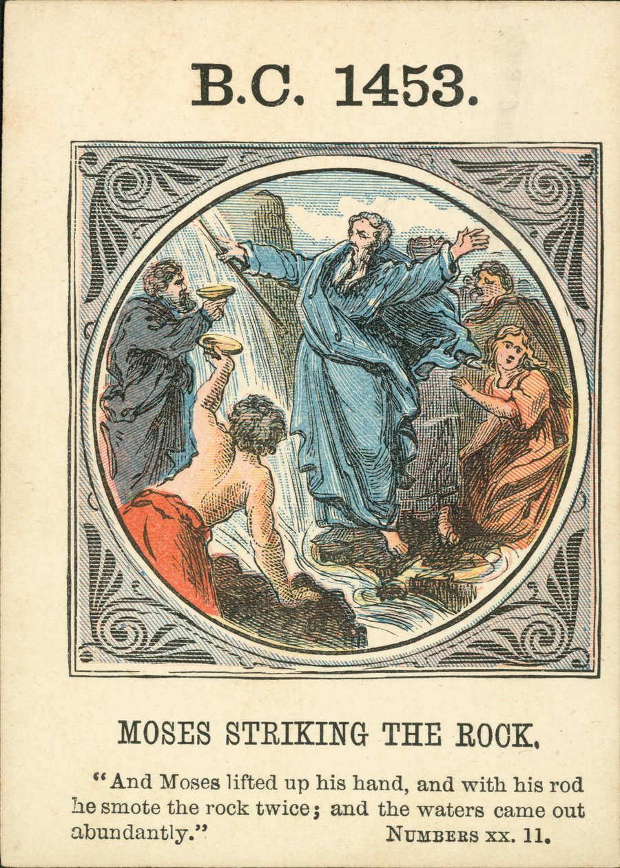 Moses schlägt den Felsen von English School