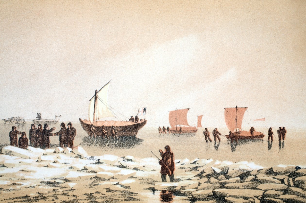 Arktisches Reisen, Illustration aus Voyage to Baffins Bay and Barrow Straits... von English School