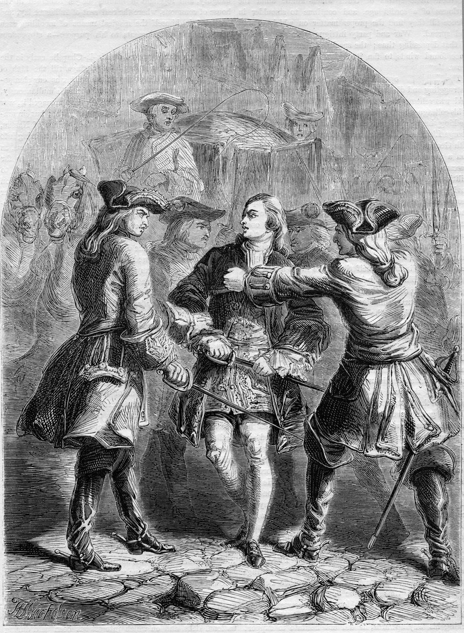 Verhaftung des jungen Prätendenten in Paris, Illustration aus 